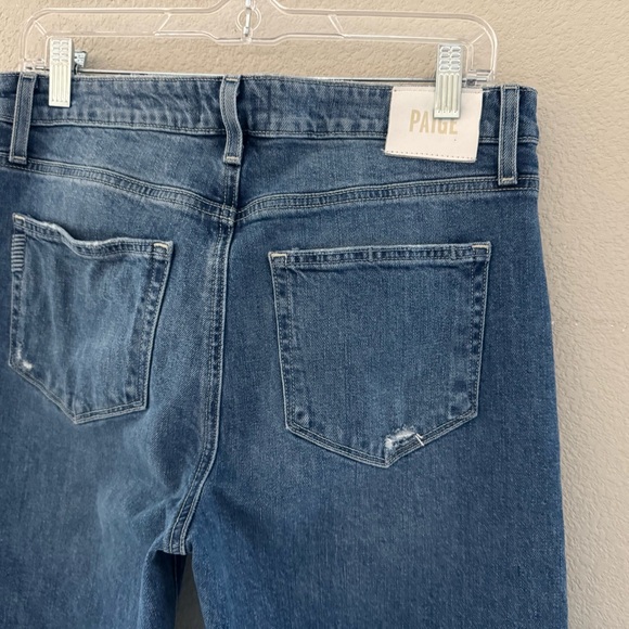 Paige Leenah Wide Leg Jeans 30 Volar Med Blue Denim Relax Casual Minimalist Chic - Picture 11 of 14